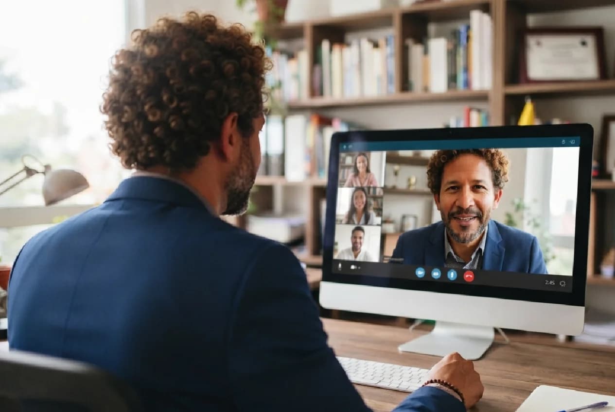 Experto brindando asesoría por videollamada con pago protegido